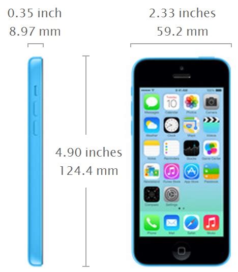 iphone 5c dimension.